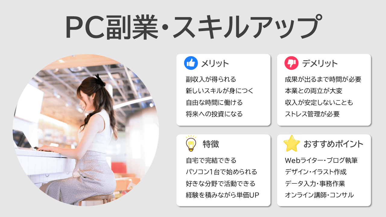 40代独身女性におすすめしたい休日の趣味：PC副業・スキルアップ