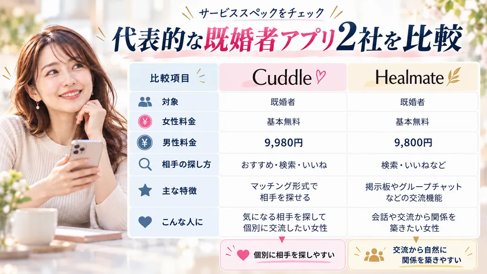 CuddleとHealmateの比較表